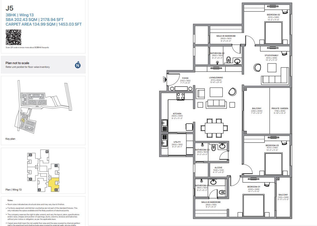 Sobha Neopolis - 1453.00 Floor Plan