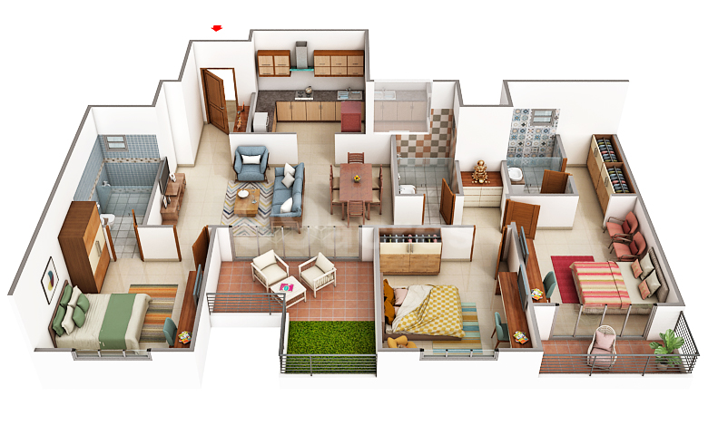 Sobha Neopolis - 1240.00 Floor Plan