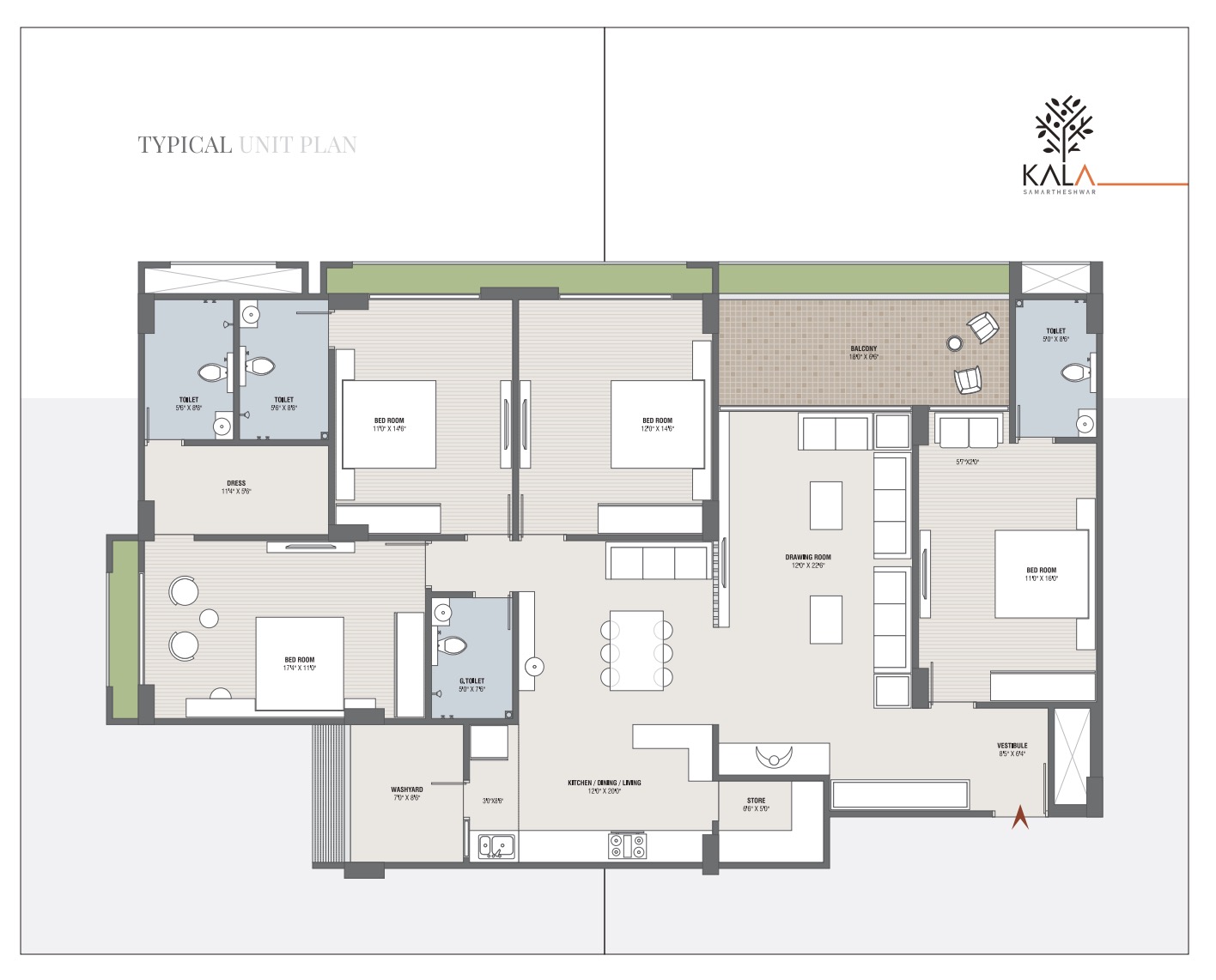 Kala Samartheshwar - 3515.00 Floor Plan