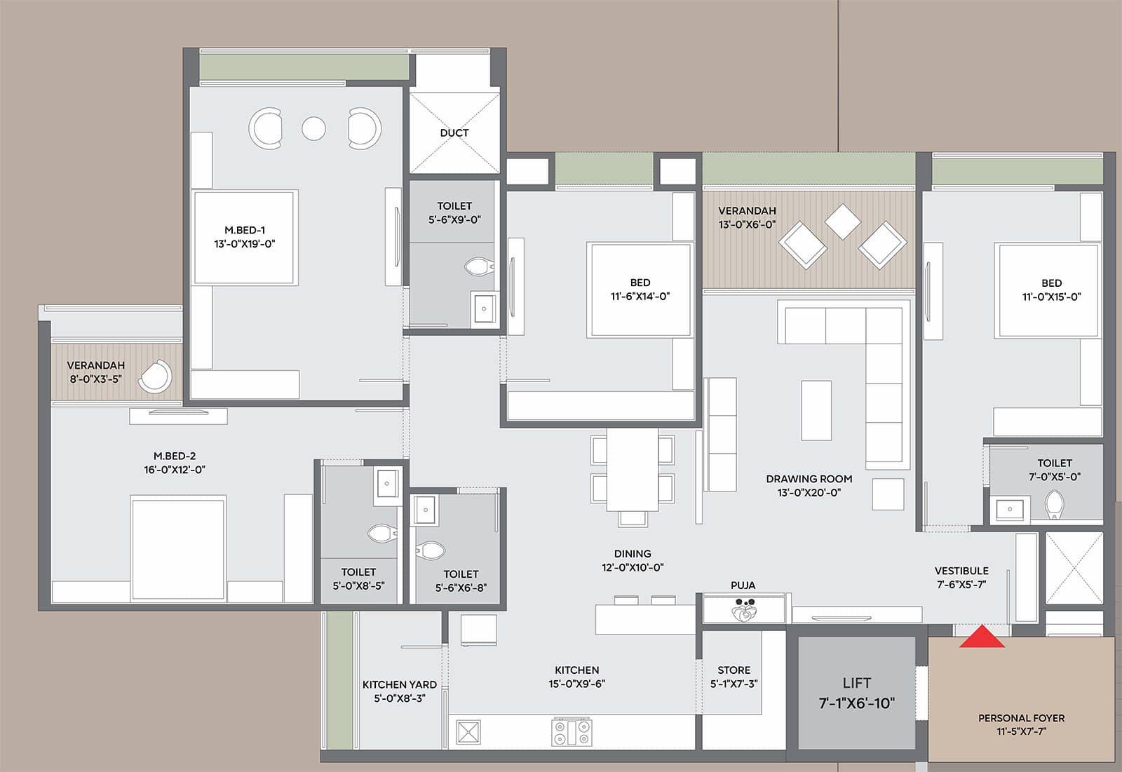Maitri Elevate - 3636.00 Floor Plan