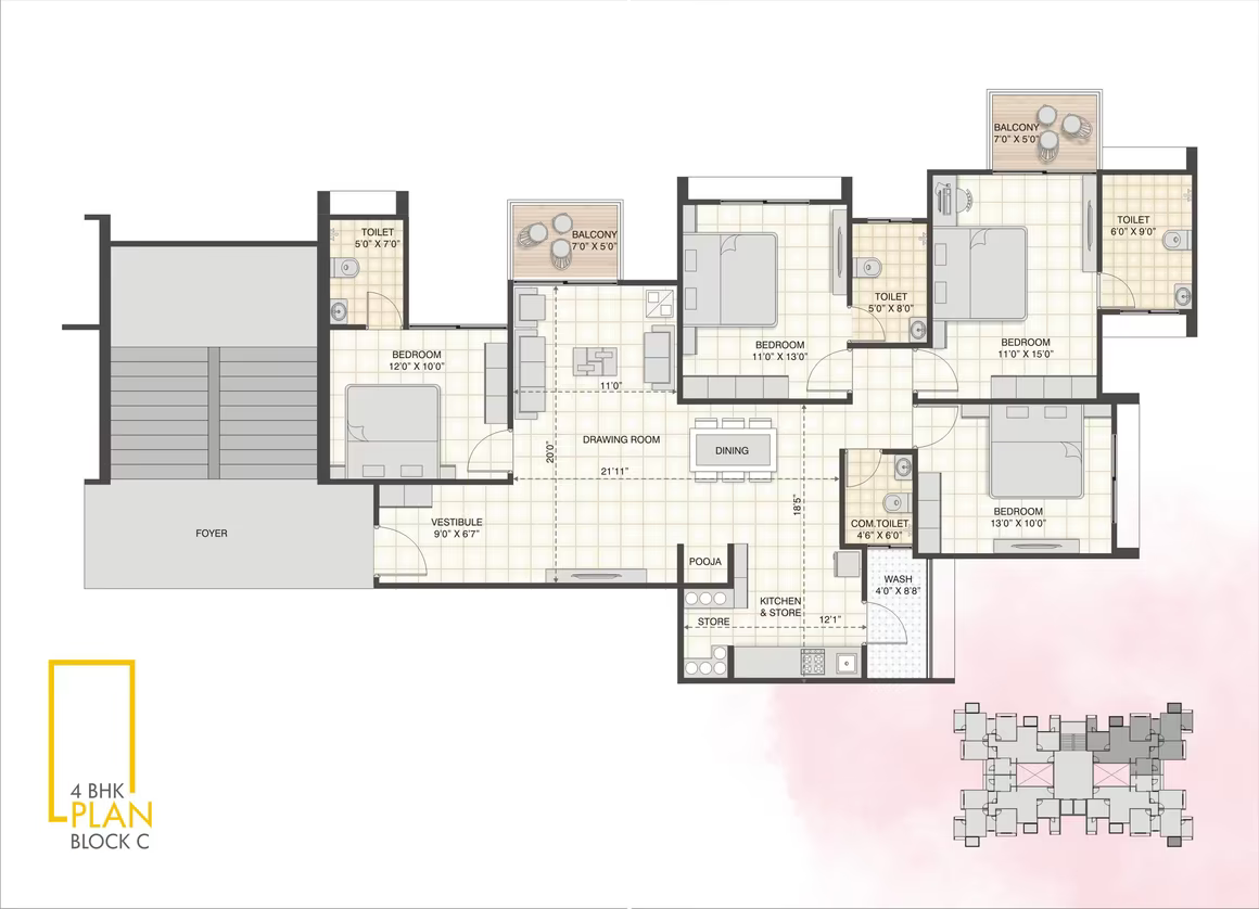 Swagata Agacia - 1404.28 Floor Plan
